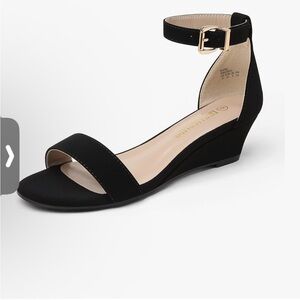 DREAM PAIRS Women's Ingrid Ankle Strap Low Wedge Sandal 043